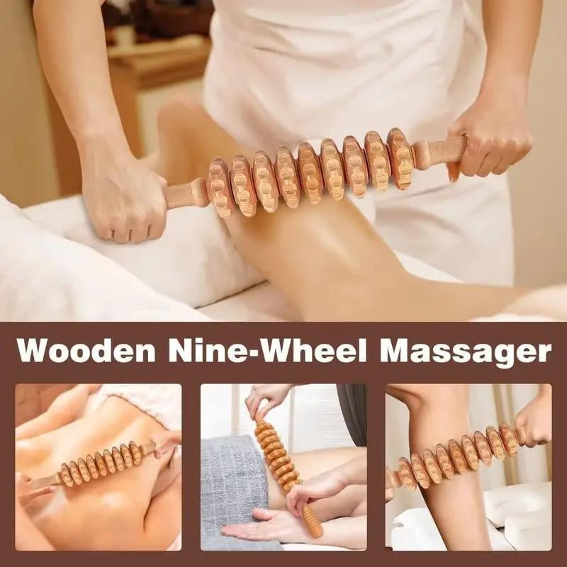 Manual Massage Tool, Wooden Massage Tool, Body Relaxation Massage Tool Set for Women & Men Daily Use, Body Care