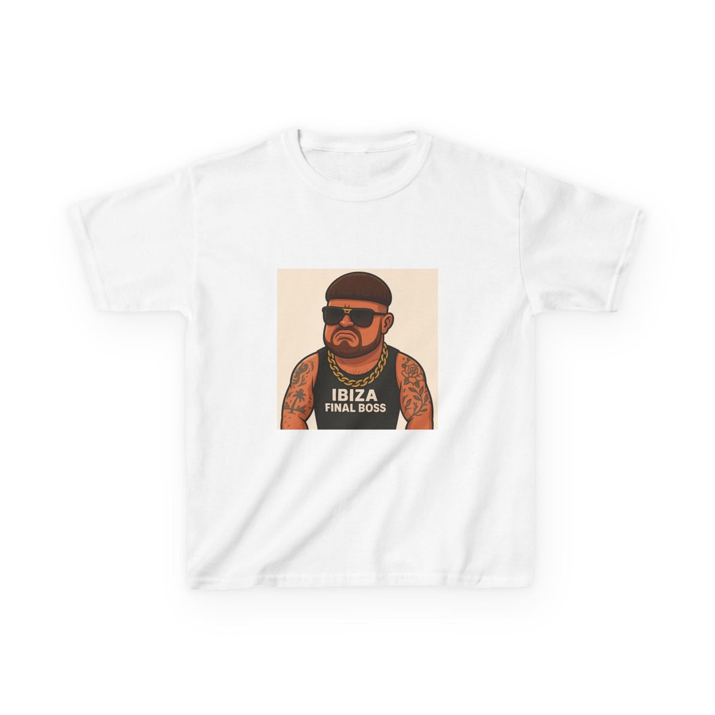Cool Kids Tee with Ibiza Fun Boss Graphic, Fun Kids T-Shirt, Gifts for Children, Summer Wear, Casual Kids Clothing