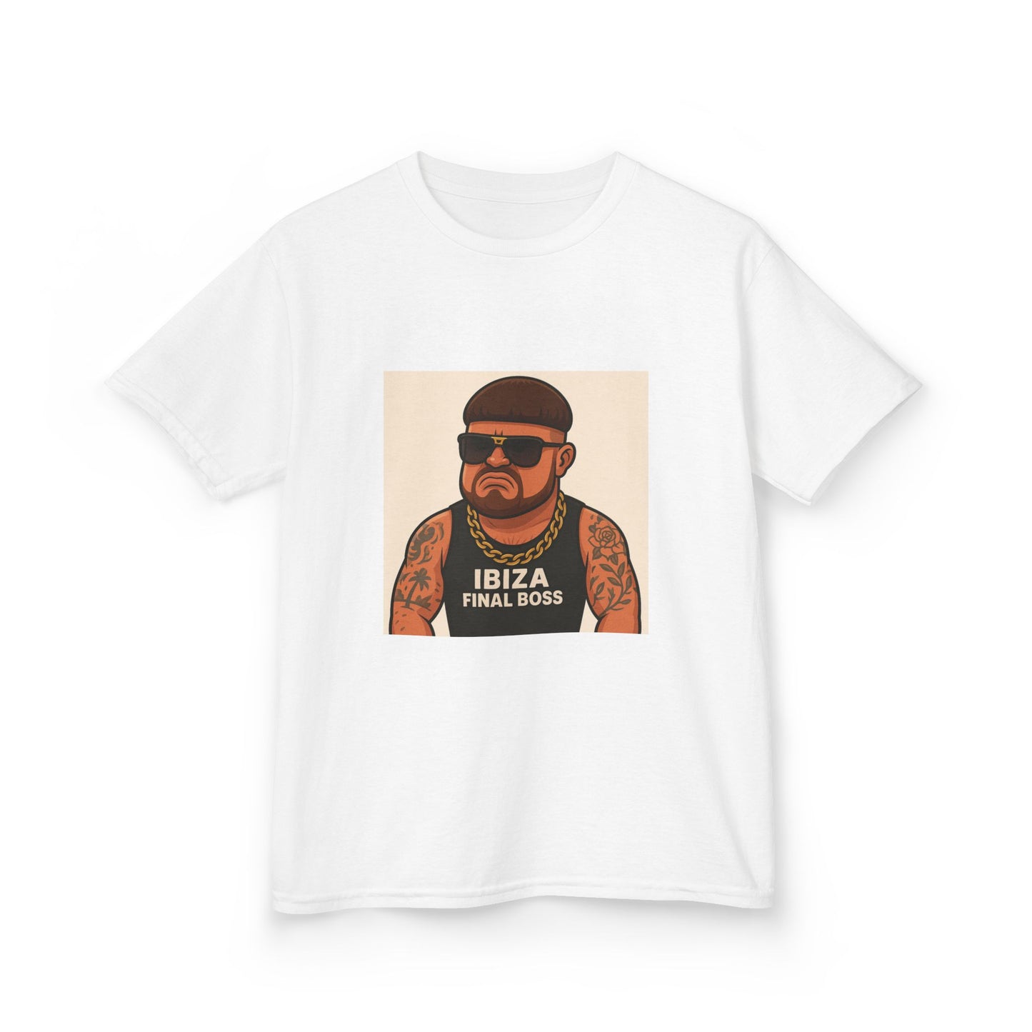 Cool Kids Tee with Ibiza Fun Boss Graphic, Fun Kids T-Shirt, Gifts for Children, Summer Wear, Casual Kids Clothing