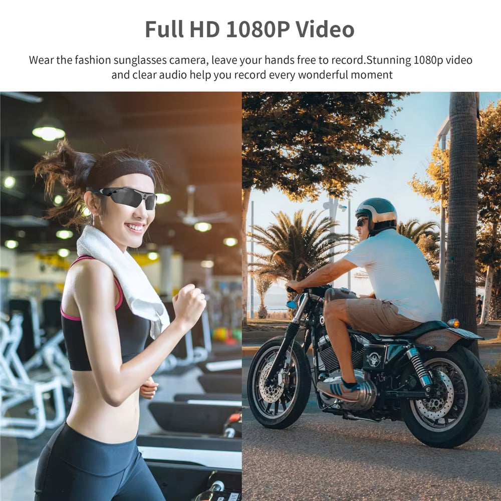 1080P HD Mini Camera Glasses Polarized Lens Smart Camcorder Outdoor Cycling Sports Security Protection Sunglasses Video Camera