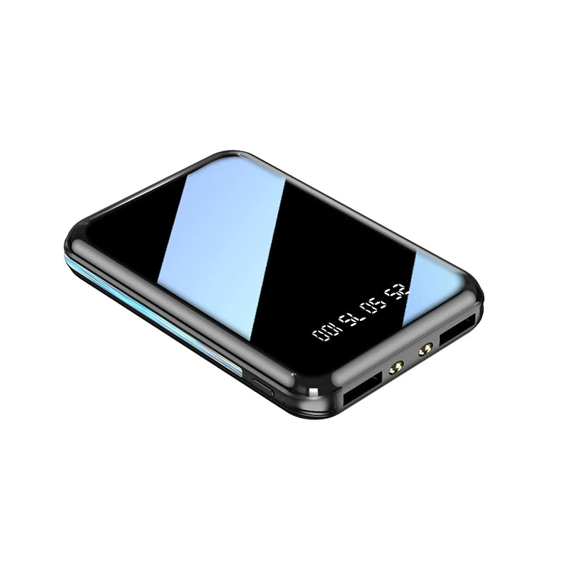 20000Mah Mini Power Bank Portable Charger Mirror Screen LED Digital Powerbank External Battery for Iphone Xiaomi Huawei Samsung