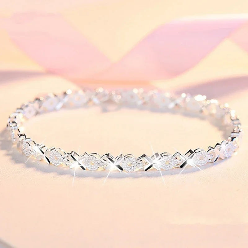 925 Sterling Silver Bracelet Partial Pearls Knots Bracelets for Women Fashion Luxury Design Bead Charm Bracelet Party Jewelry