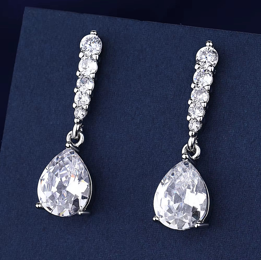 925 Sterling Silver Jewelry Women Fashion Cute Tiny Clear Crystal CZ Stud Earrings Gift for Girls Teens Lady Gift