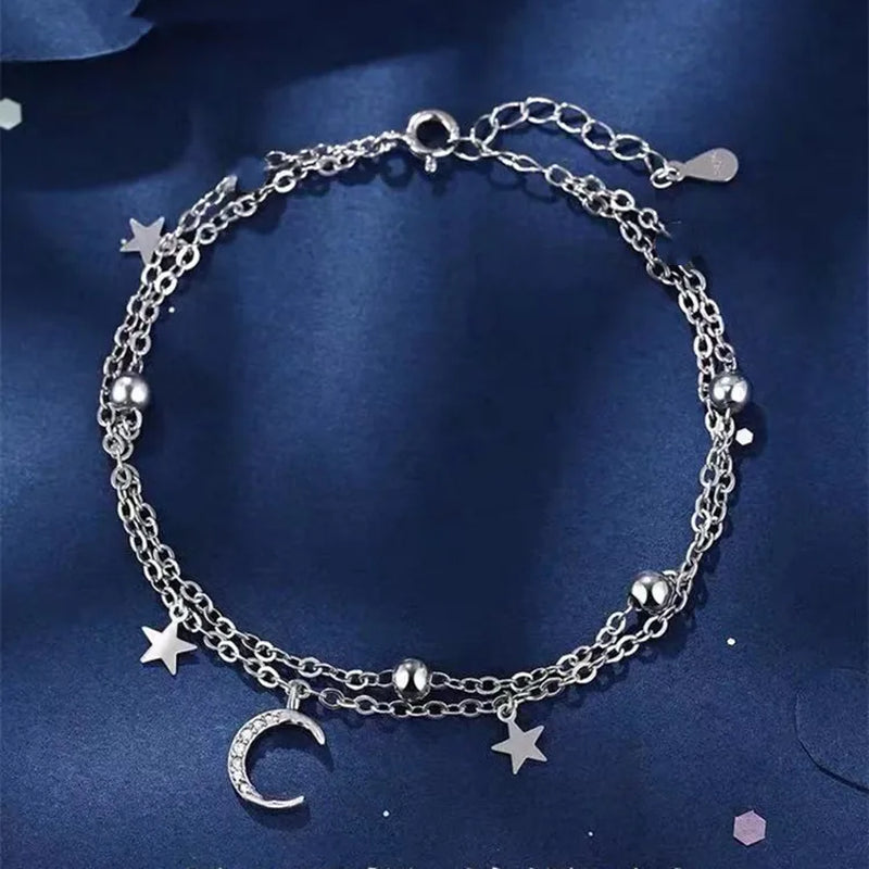 925 Sterling Silver Shiny Zircon Flower Bracelets for Women Charm Temperament Chain Bracelet Party Wedding Jewelry Holiday Gifts