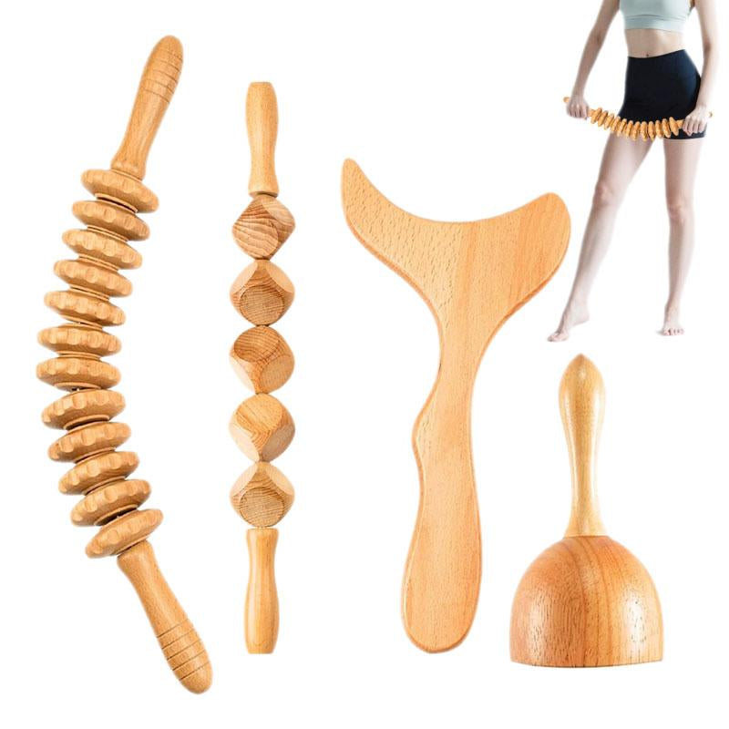 Manual Massage Tool, Wooden Massage Tool, Body Relaxation Massage Tool Set for Women & Men Daily Use, Body Care