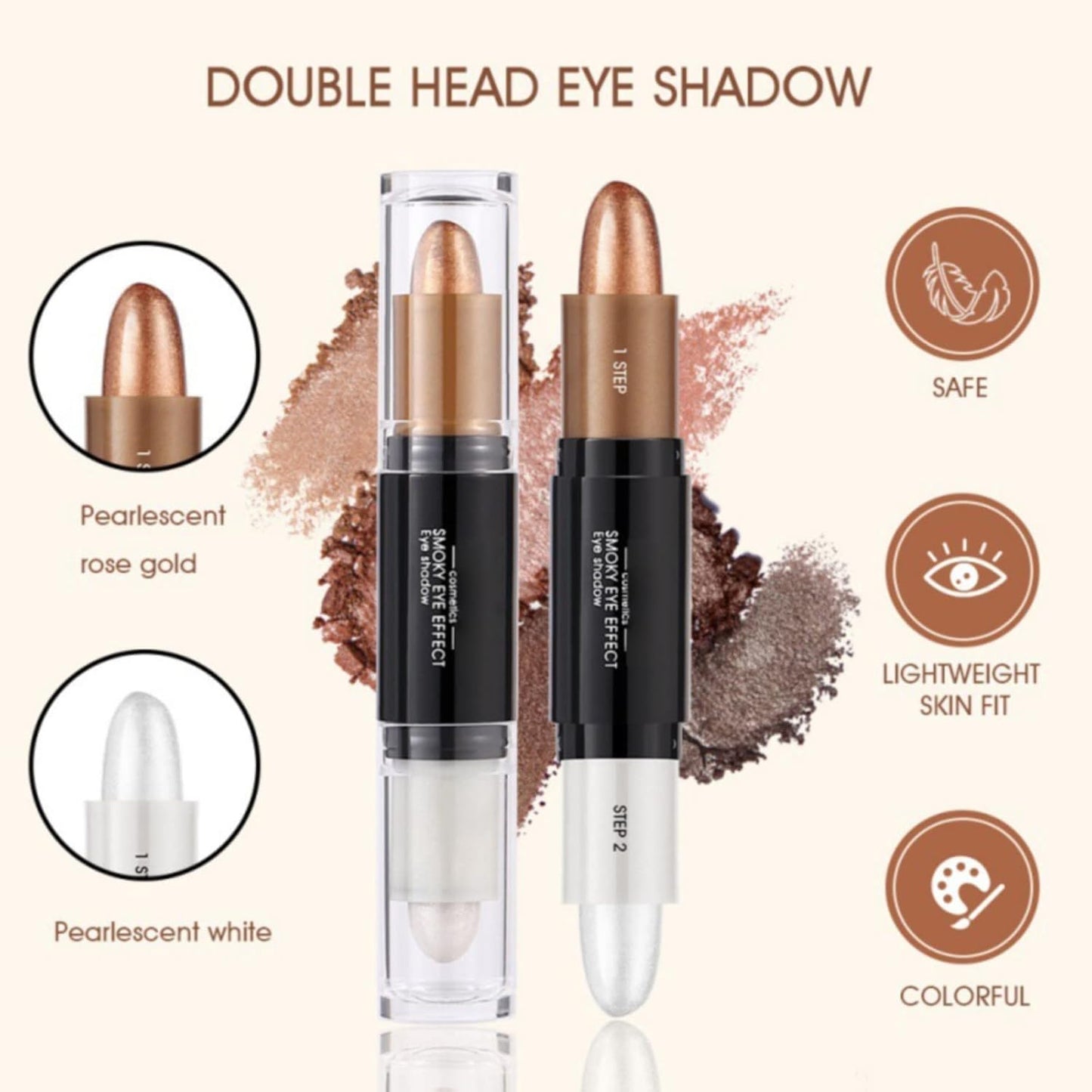 Eye Double Ended Eyeshadow Stick Profile Stick Highlight Stick Eyeshadow Pen Creamy Eye Shadow Pencil and Eyeshadow for Eye Makeup Makeup Gift (A, One Size)