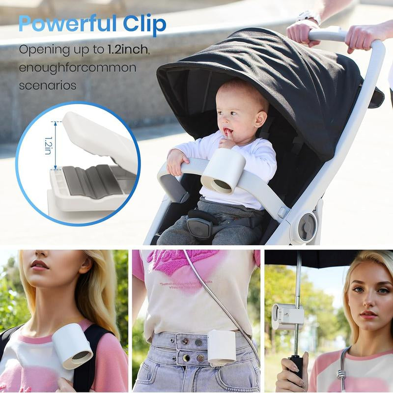 【Freeship】Car Clip on Fan with LED Display - 360° Rotation, 100 Speeds Adjustable, USB Rechargeable Personal Cooling Fan 1800Mah Battery