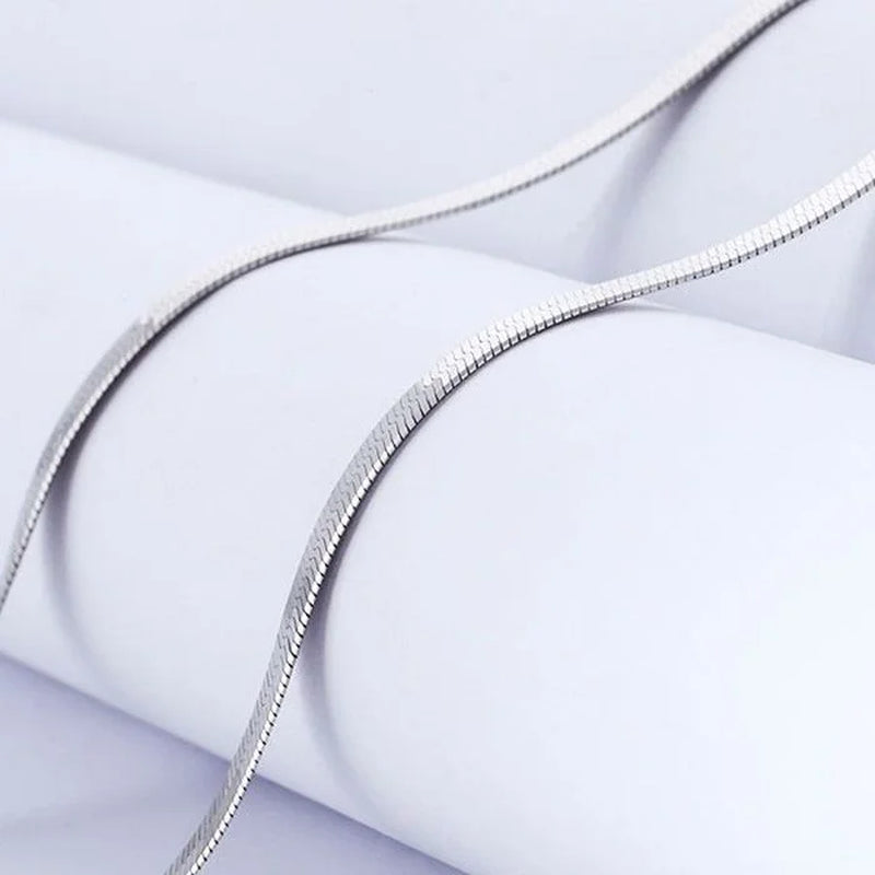 925 Sterling Silver Fine 4MM Blade Chain Necklace for Women Men Luxury Wedding Party Jewelry Holiday Gifts