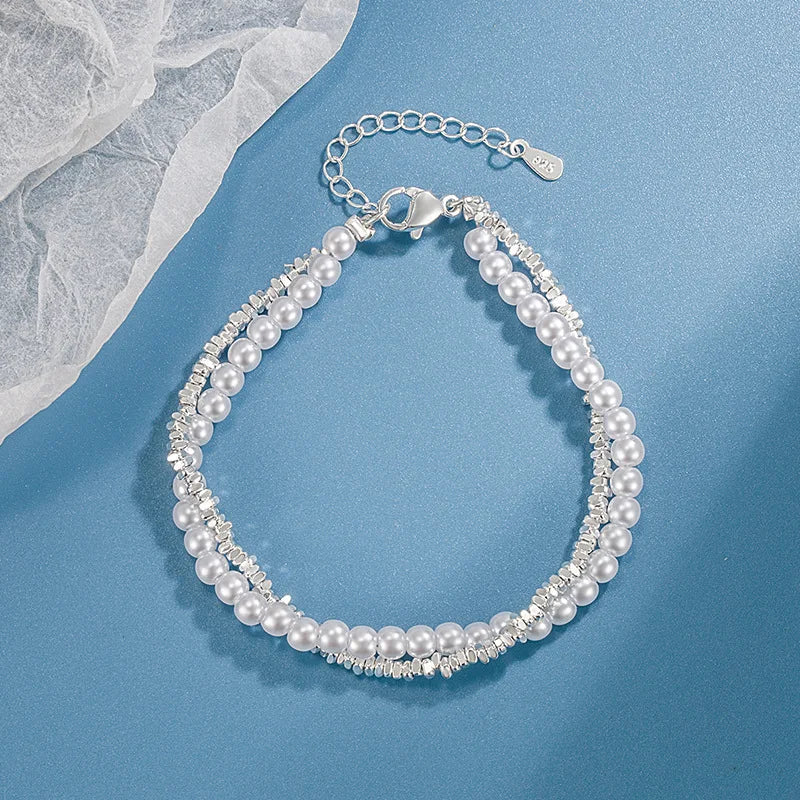 925 Sterling Silver Shiny Zircon Flower Bracelets for Women Charm Temperament Chain Bracelet Party Wedding Jewelry Holiday Gifts