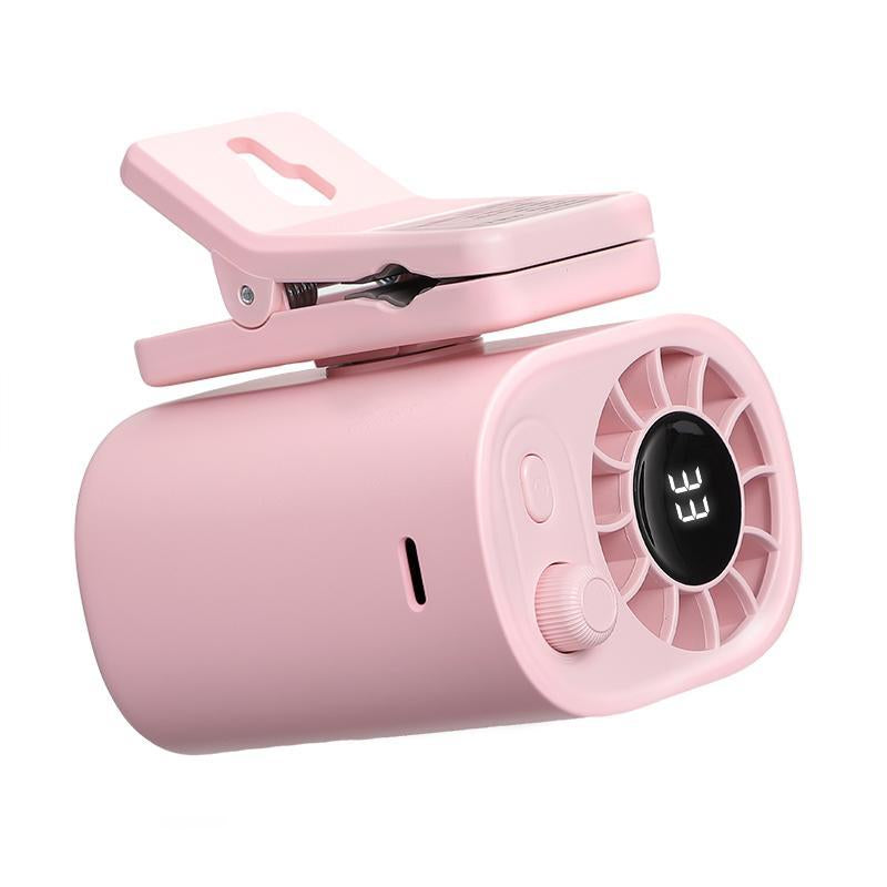 【Freeship】Car Clip on Fan with LED Display - 360° Rotation, 100 Speeds Adjustable, USB Rechargeable Personal Cooling Fan 1800Mah Battery