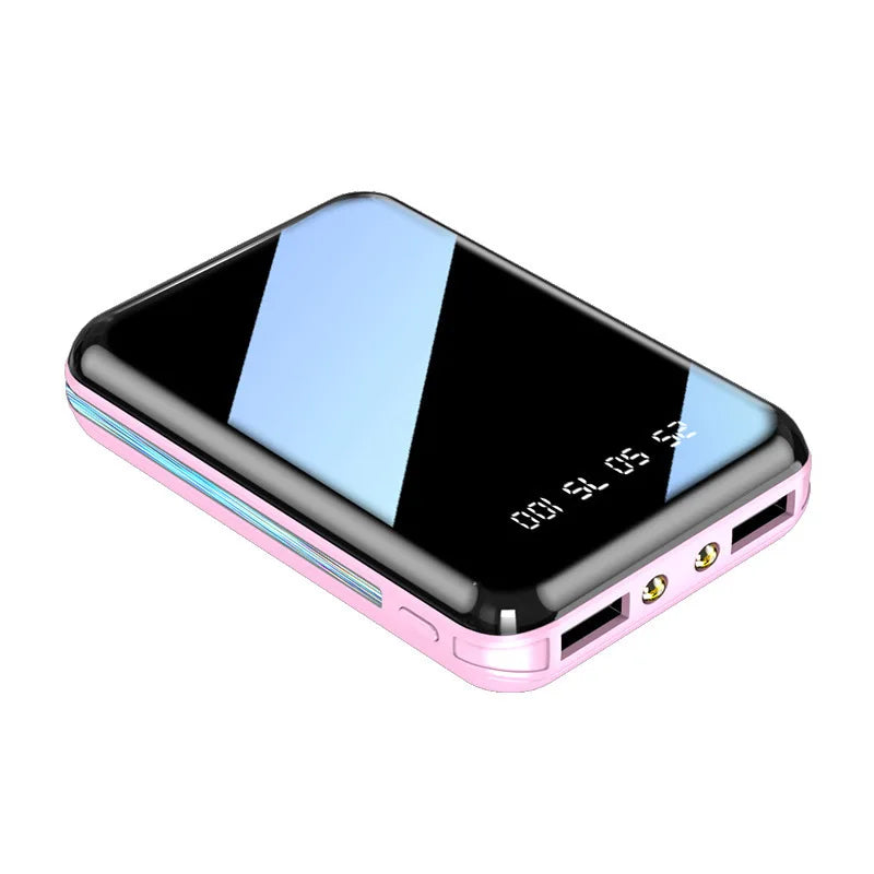 20000Mah Mini Power Bank Portable Charger Mirror Screen LED Digital Powerbank External Battery for Iphone Xiaomi Huawei Samsung