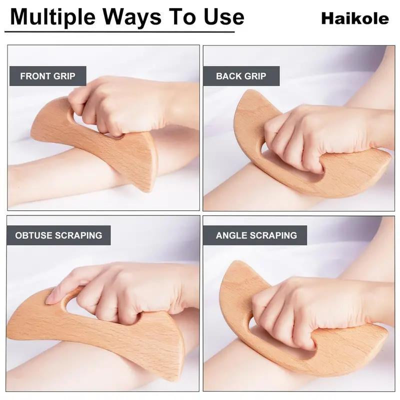 Manual Massage Tool, Wooden Massage Tool, Body Relaxation Massage Tool Set for Women & Men Daily Use, Body Care