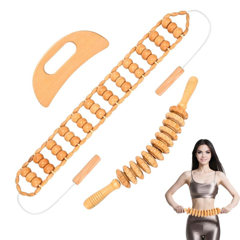 Manual Massage Tool, Wooden Massage Tool, Body Relaxation Massage Tool Set for Women & Men Daily Use, Body Care