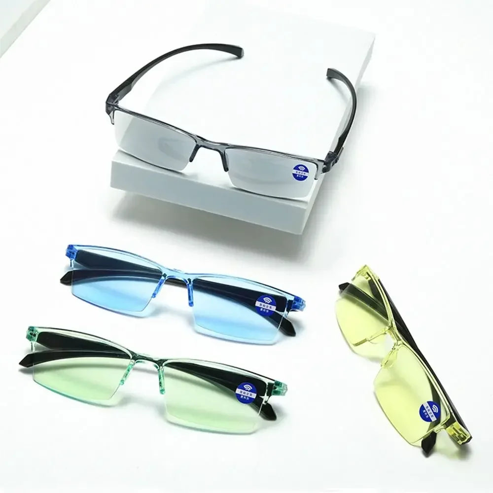 Smart Automatic Zoom Reading Glasses anti Blue Ray Eyeglasses Autofocus Power Half-Rim near Far Computer Glasses