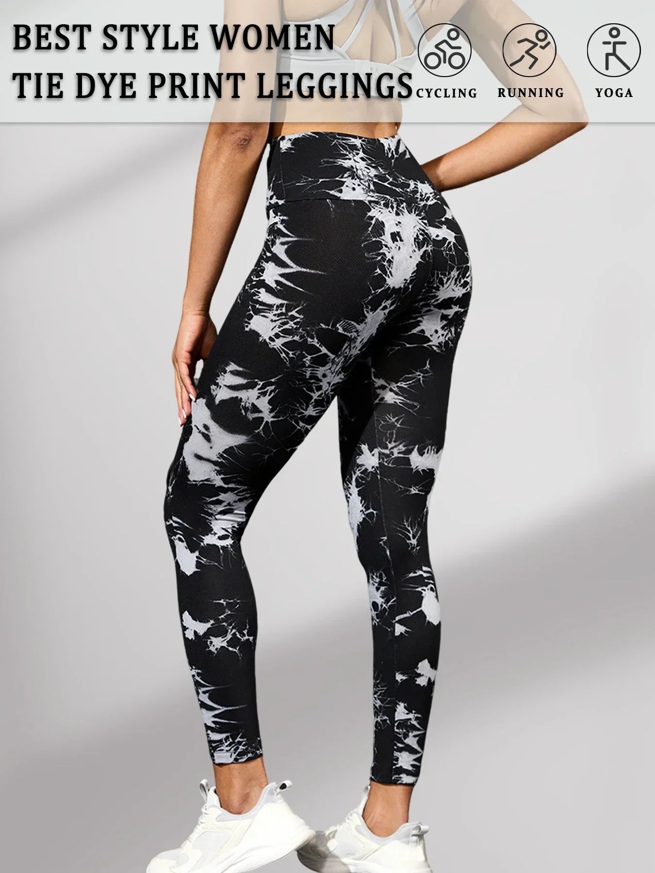 Super Soft High Waisted Tie Dye Leggings for Women Yoga Running Gym No See through Workout Athletic Tights Push up Gym Fitness