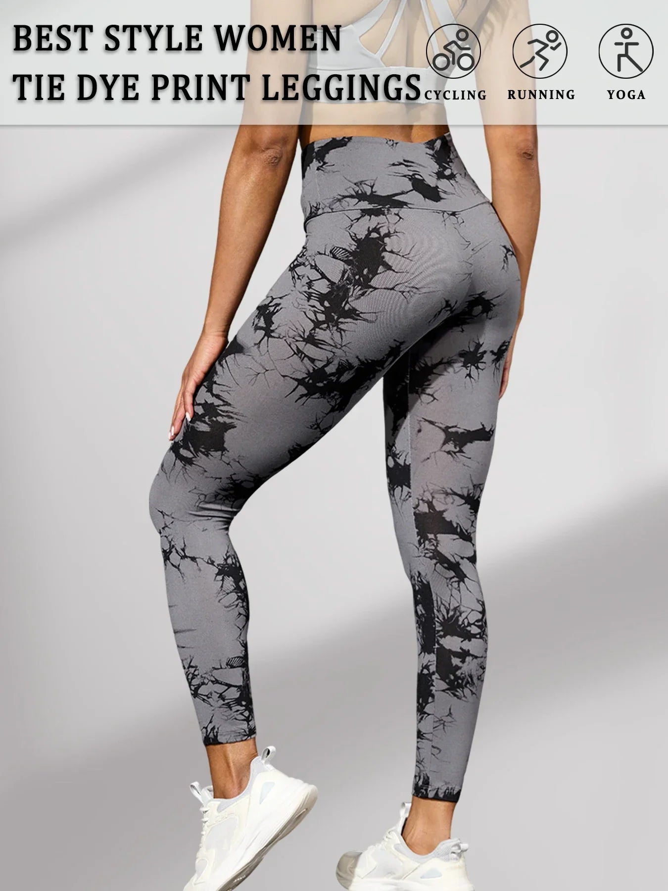 Super Soft High Waisted Tie Dye Leggings for Women Yoga Running Gym No See through Workout Athletic Tights Push up Gym Fitness