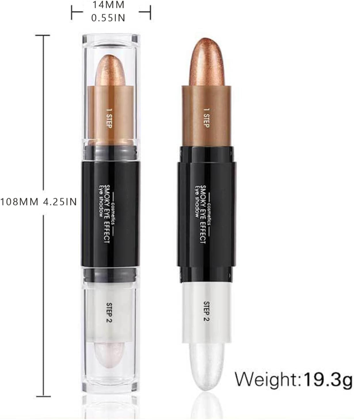Eye Double Ended Eyeshadow Stick Profile Stick Highlight Stick Eyeshadow Pen Creamy Eye Shadow Pencil and Eyeshadow for Eye Makeup Makeup Gift (A, One Size)
