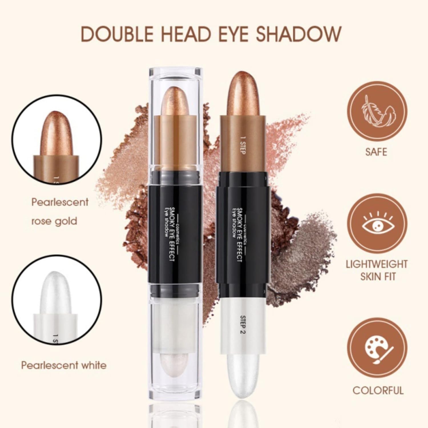 Eye Double Ended Eyeshadow Stick Profile Stick Highlight Stick Eyeshadow Pen Creamy Eye Shadow Pencil and Eyeshadow for Eye Makeup Makeup Gift (A, One Size)