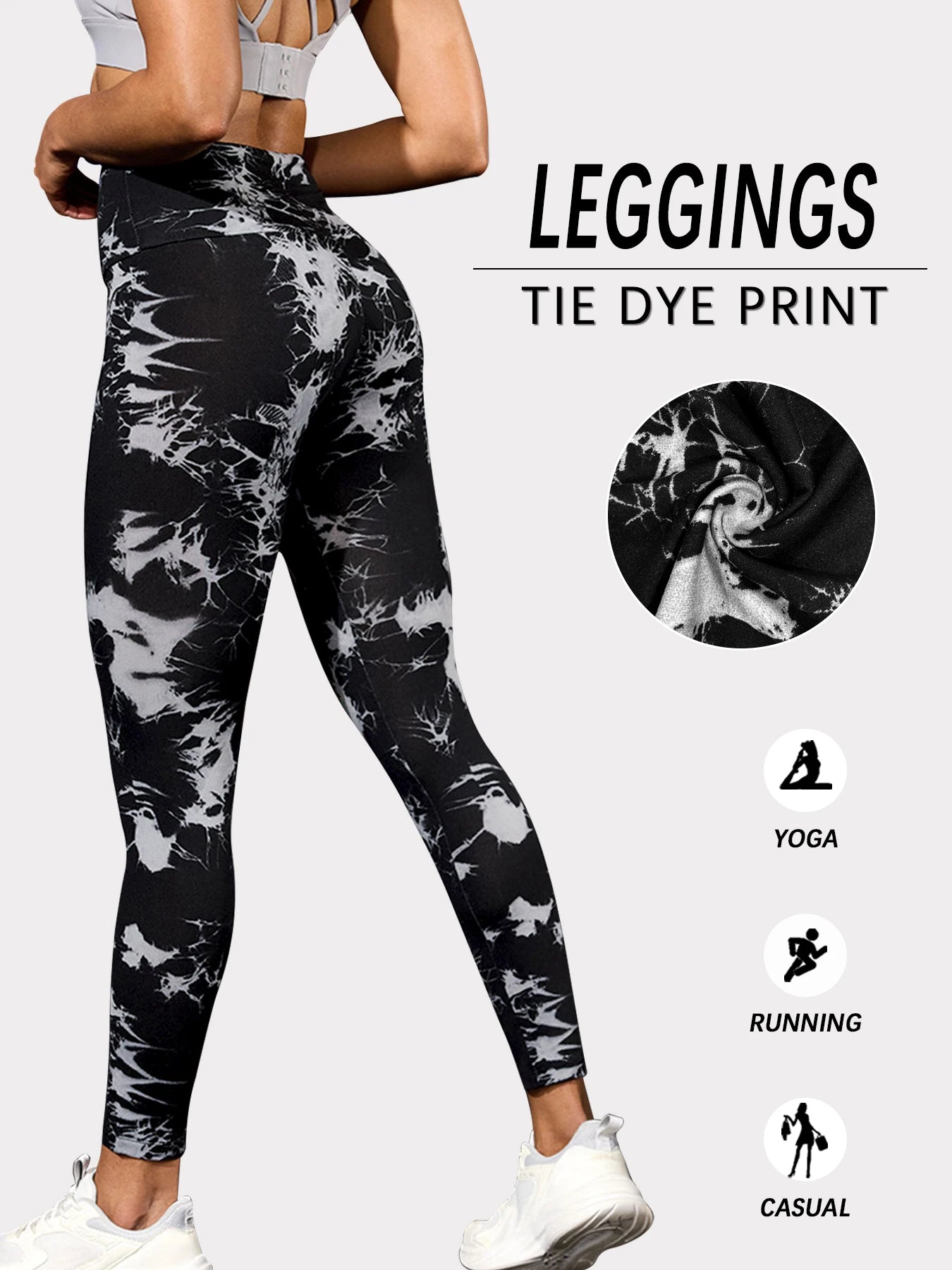 Super Soft High Waisted Tie Dye Leggings for Women Yoga Running Gym No See through Workout Athletic Tights Push up Gym Fitness